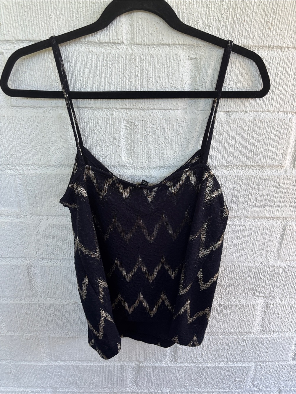 Topshop Chevron Gold Black Cami Camisole - Picture 4 of 5